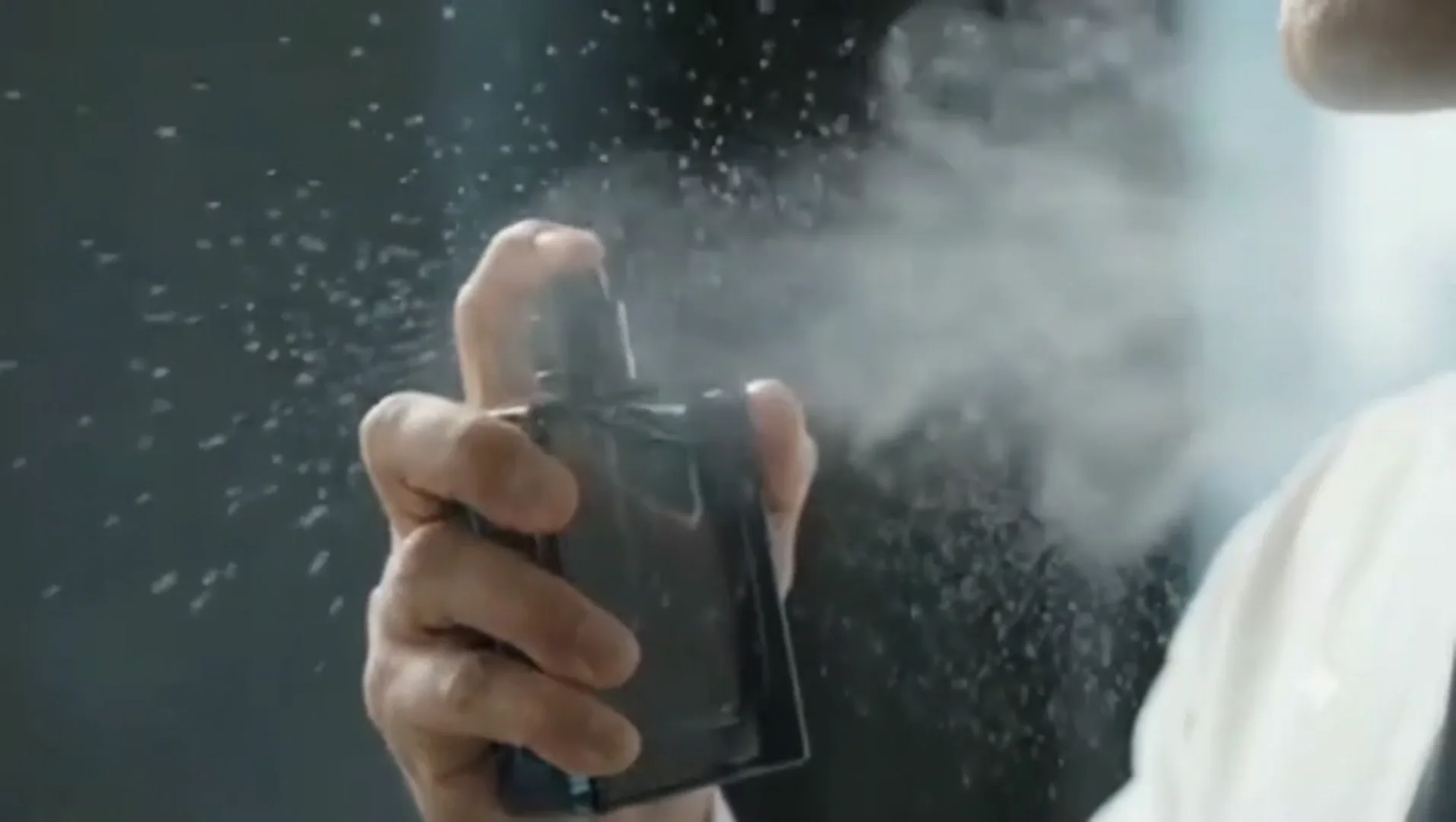 Fragrance bottle and spray close-up from the Cynosure film