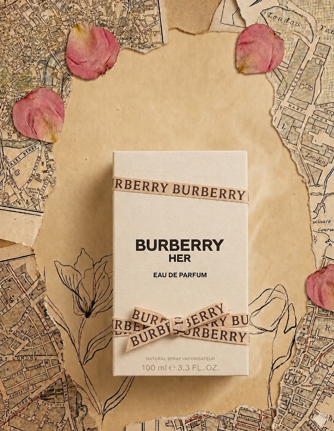 Burberry Her fragrance bottle and packaging